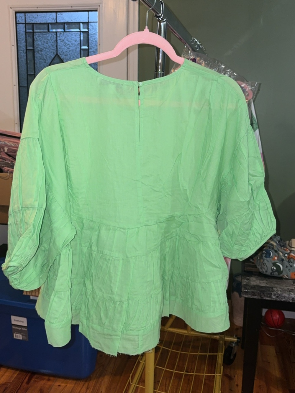 HYFVE Light Green Tiered Peplum Blouse